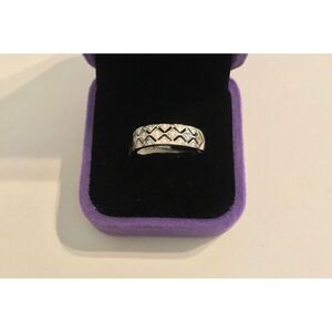 Lovely New .925 Sterling Sim Diamond Lattice Design Band Ring Sz 8